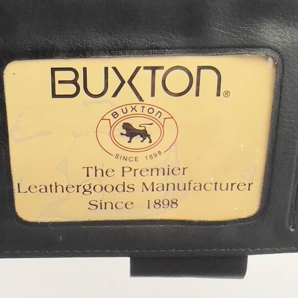 New with Defect BUXTON CAL Q CLUTCH Wallet Tri-Fold Genuine Leather Black Wallet - Picture 10 of 10